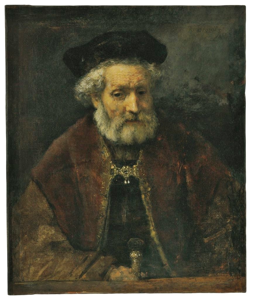 A portrait of an elderly bearded man "attibuted to Rembrandt Harmensz. van Rijn" sold at Christie's London for £2.1 million ($2.7 million), compared with an estimate over £1 million earlier this month. Courtesy Christie's Images Ltd.