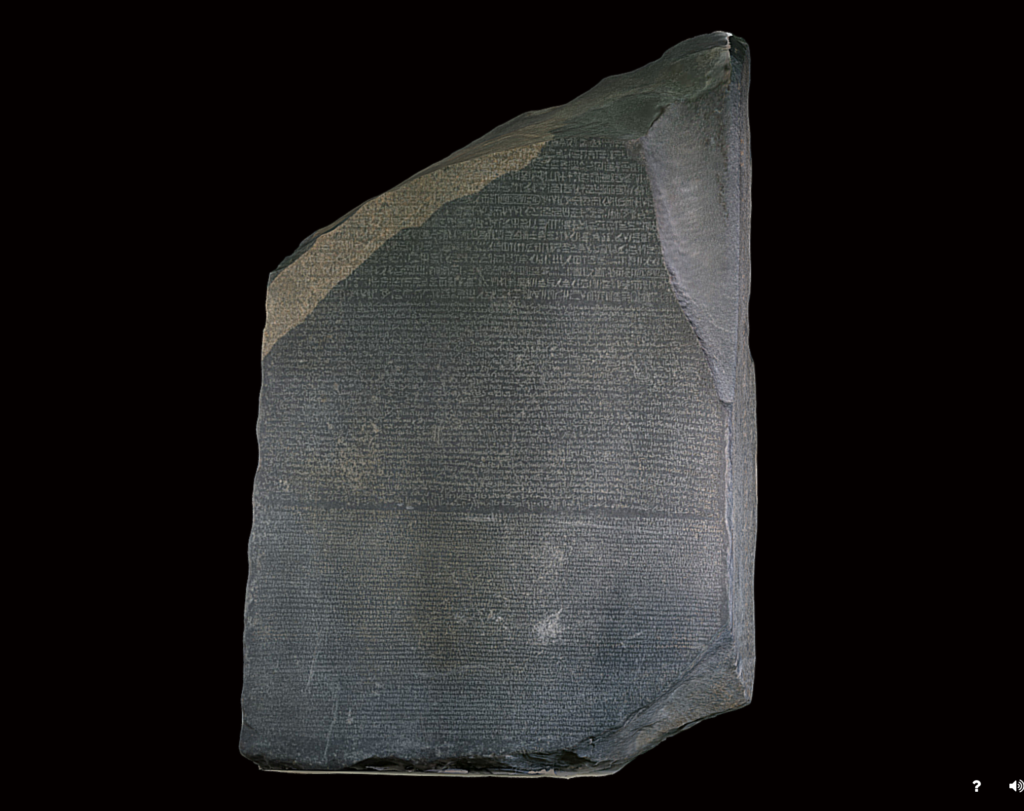 Rosetta Stone on Sketchfab. Courtesy of the British Museum.