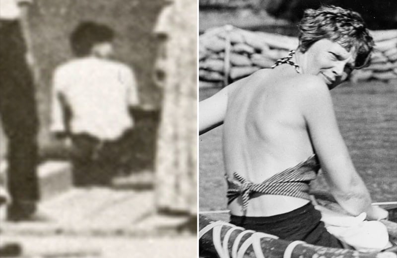 Amelia Earhart and the alleged photograph of her in the Marshall Islands found in the National Archives by Les Kinney. Courtesy of Les Kinney/National Archives/History Channel.