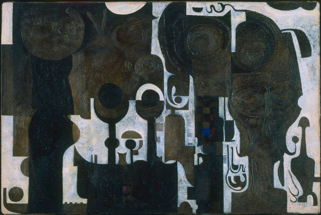Ibrahim El Salahi, <i>The Mosque</i> (1964). Courtesy Museum of Modern Art, New York.