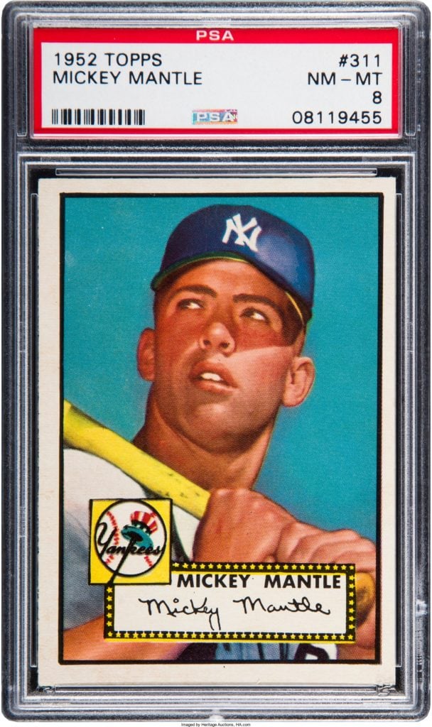 1952 Topps Mickey Mantle baseball card. Courtesy of Heritage Auctions.