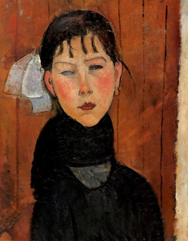 The painting Marie, daughter of the people (1918), attributed to Amedeo Modigliani, was used on promotional material for the show in Genoa.