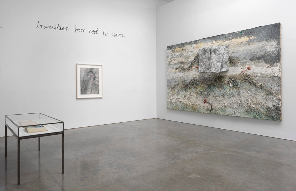 Installation view, Anselm Kiefer, "Transition from Cool to Warm." © Anselm Kiefer. Photo by Rob McKeever. Courtesy Gagosian. 