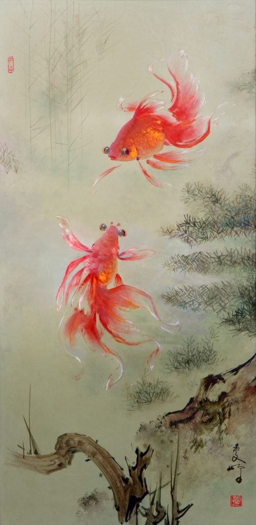 Lee Man Fon, <i>Ikan Mas Koki/Two Goldfish</i> Courtesy Venduehuis.