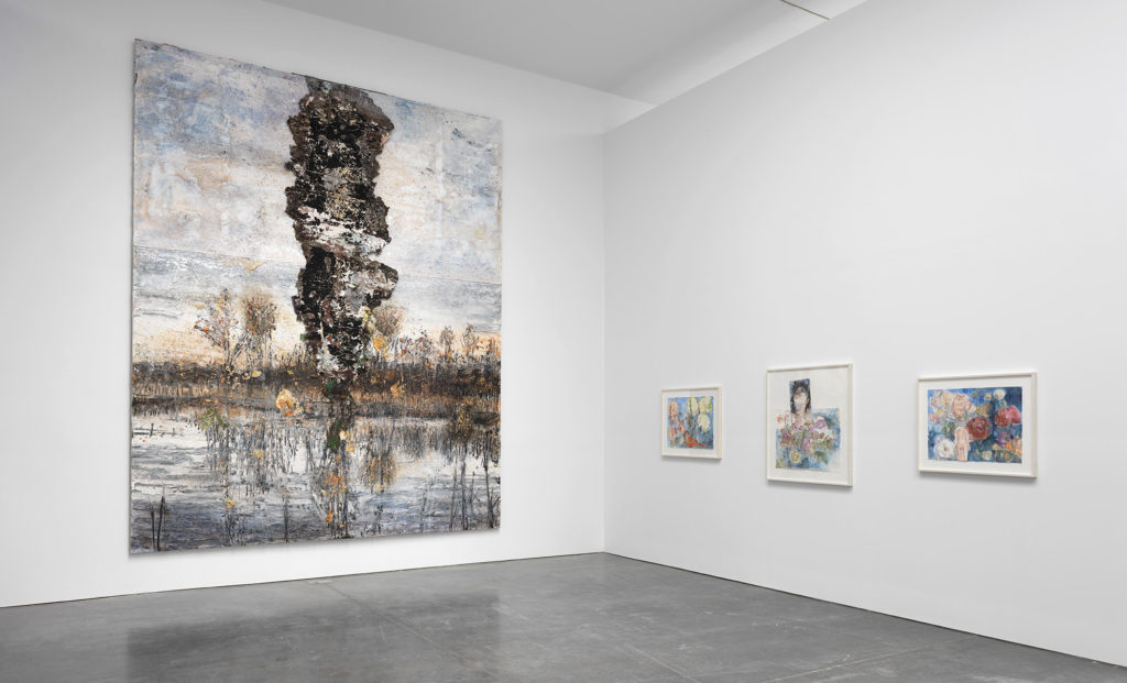 Installation view, Anselm Kiefer, "Transition from Cool to Warm." © Anselm Kiefer. Photo by Rob McKeever. Courtesy Gagosian.