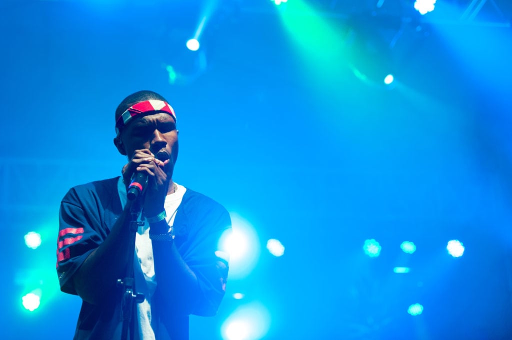 Frank Ocean performs at the 2012 Coachella Valley Music & Arts Festival in Indio, California. Photo by Paul R. Giunta/Getty Images.