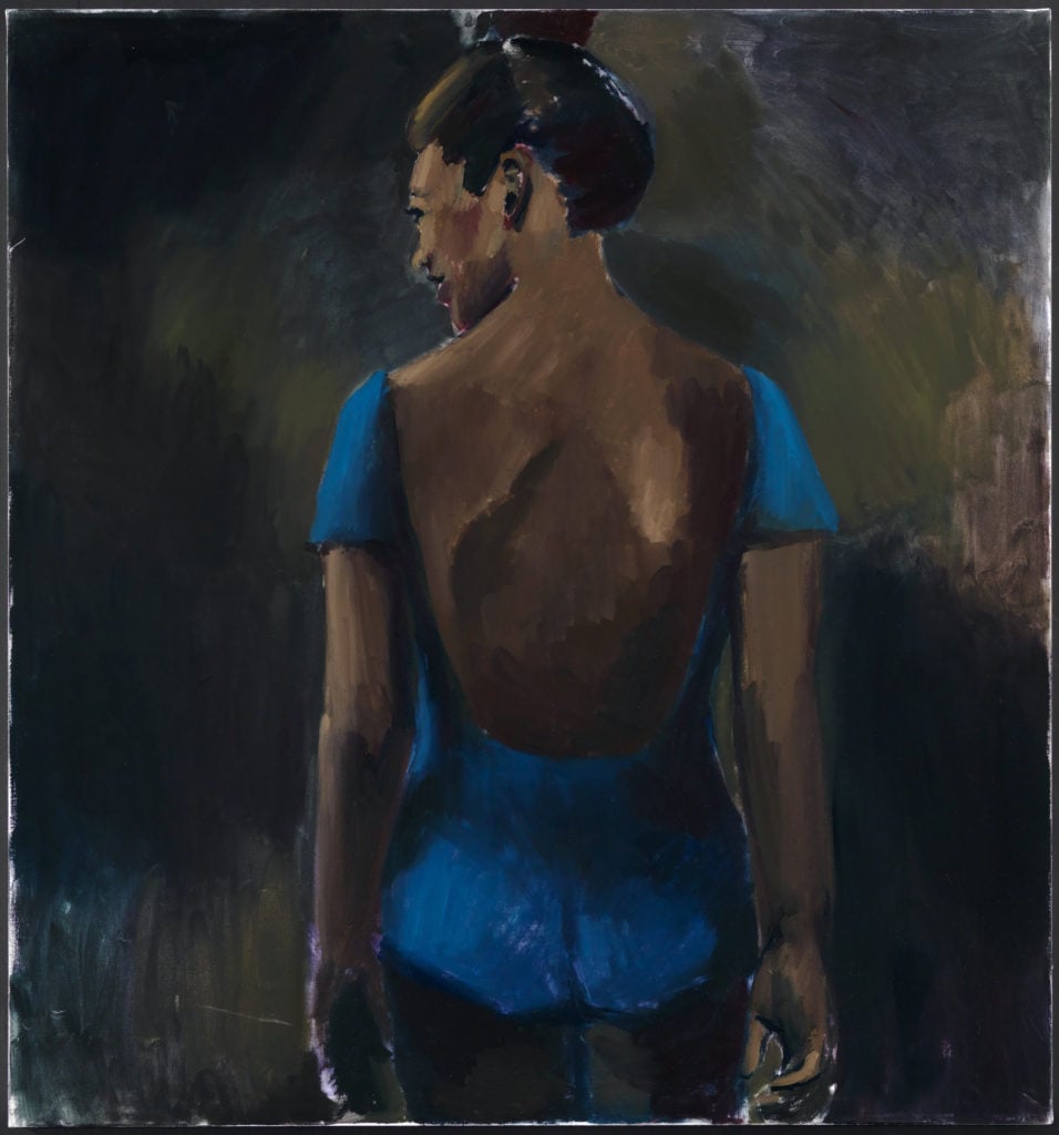 Lynette Yiadom-BoakyeMessages from Elsewhere, 2013Oil on canvas59 x 55 inches (149.9 x 139.7 cm)Private Collection, Chicago© Lynette Yiadom-Boakye. Image courtesy of the artist, Jack Shainman Gallery, New York, and Corvi-Mora, London.