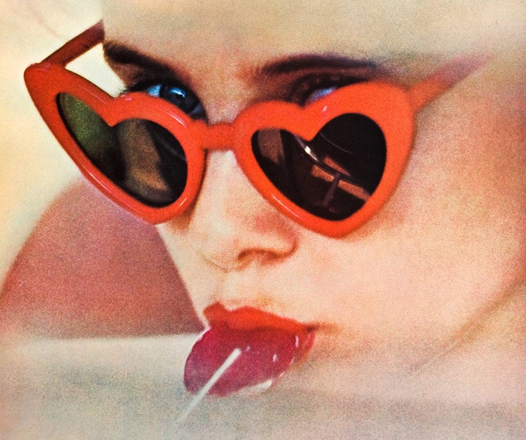 Detail from the 1962 promotional poster for Stanley Kubrik's Lolita adaptation.