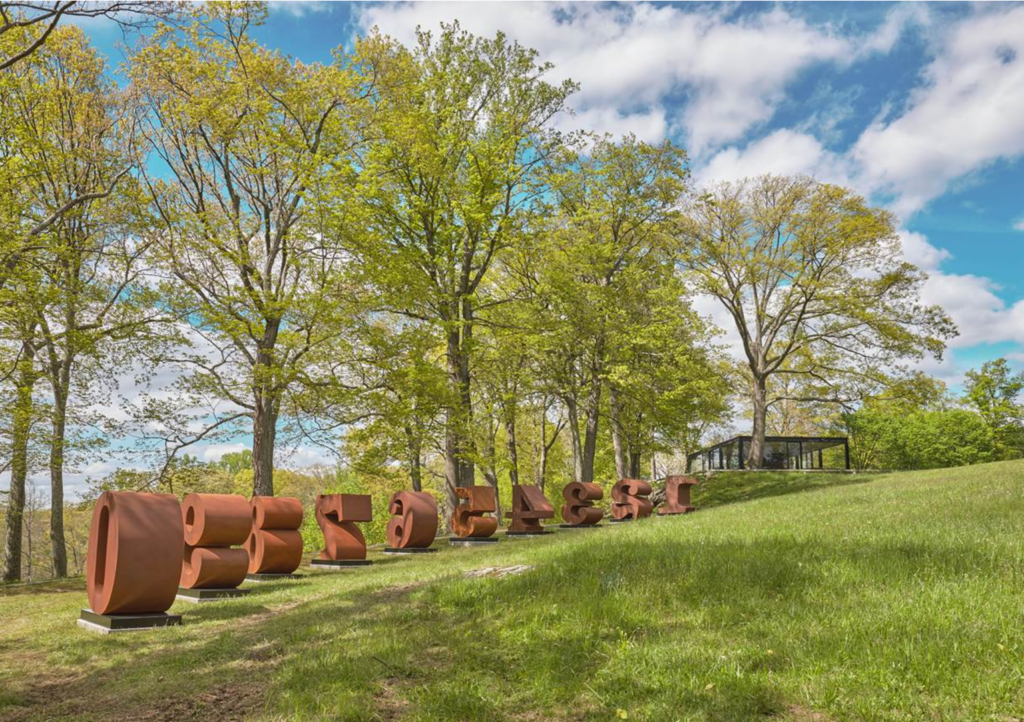 The installation is on the grounds of Philip Johnson's Glass House. Photo by Tom Powel Imaging.