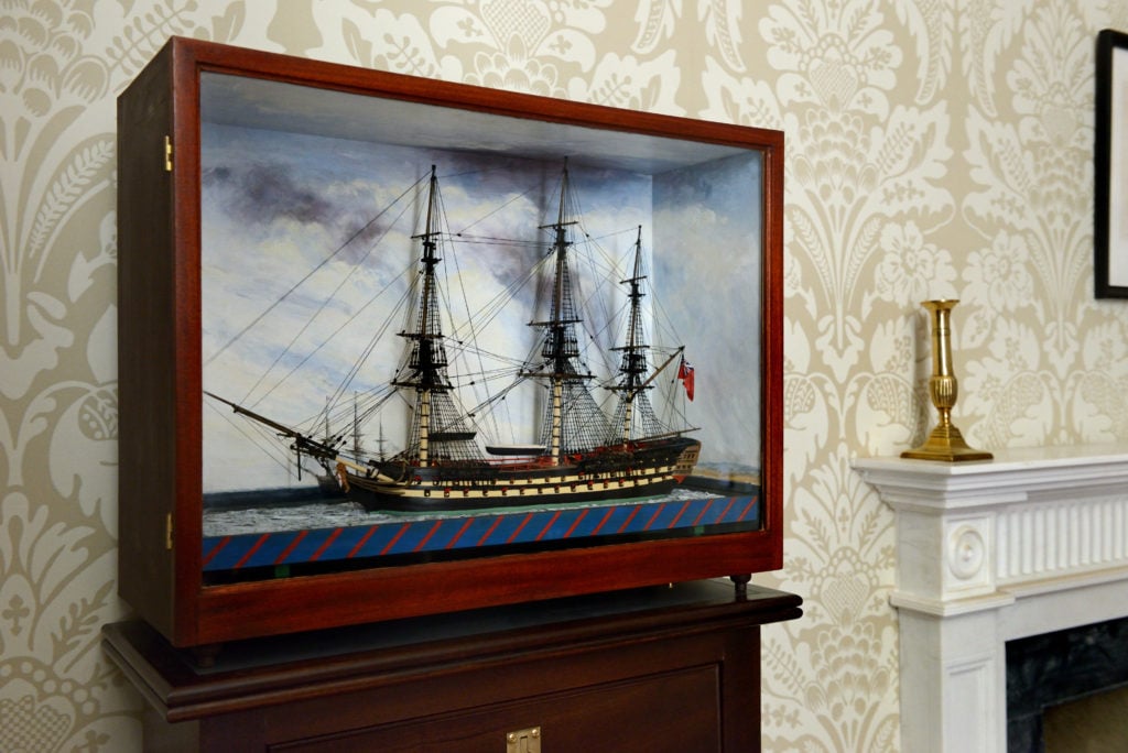 Kelvin Thatcher created this model of a French ship from the Napoleonic Wars similar to those owned by J.M.W. Turner, for display at the artist's Sandycombe House. Courtesy of Anne Purkiss/Turner's House Trust.