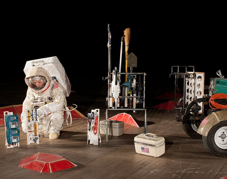 Tom Sachs, <em>Astronaut Eannarino and the Handtool Palette Carrier (HTC)</em> from his "Space Program Mars" series. Courtesy of the artist. 