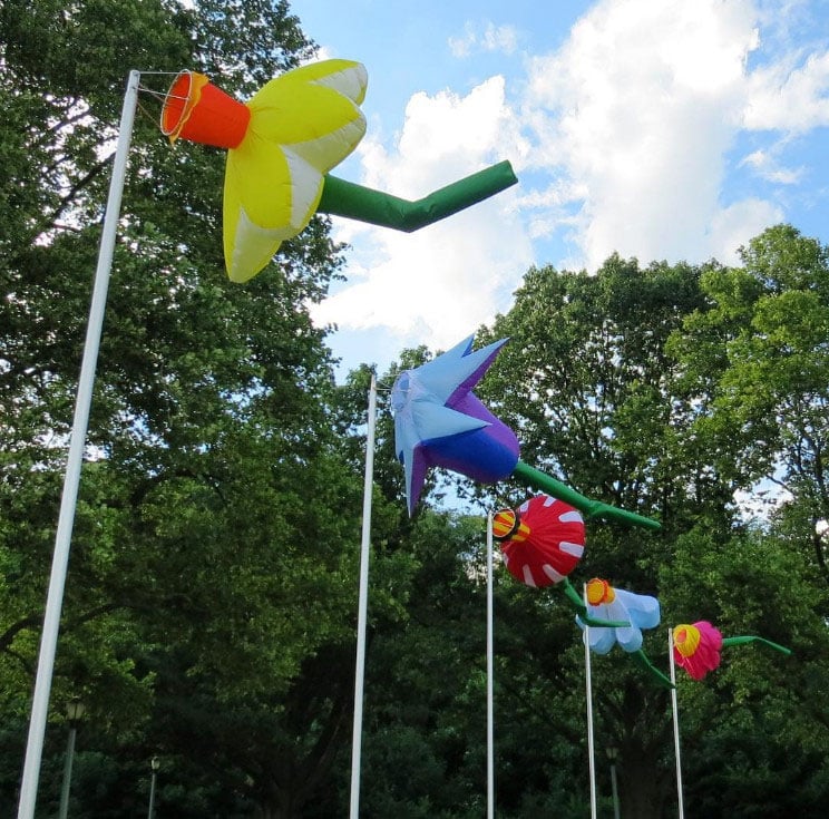 Daniele Frazier, <em>The Giant Flowers</em>. Courtesy of New York City Parks Department, Art in the Parks.