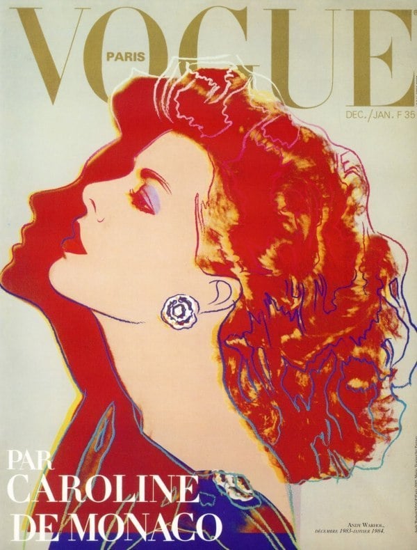 Andy Warhol's portrait of Caroline of Monaco on the cover of <em>Vogue Paris</em>. Courtesy of Andy Warhol/<em>Vogue Paris</em>.
