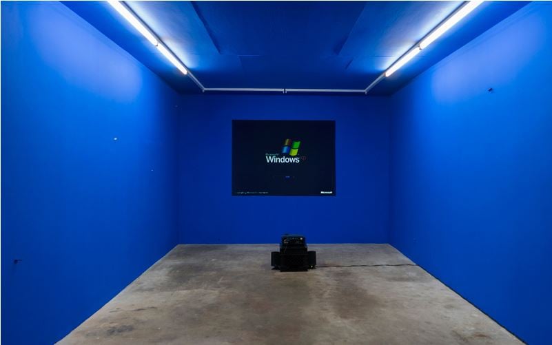 Installation view of Sondra Perry's "netherrrrrr" at Good Weather. Image courtesy Good Weather.