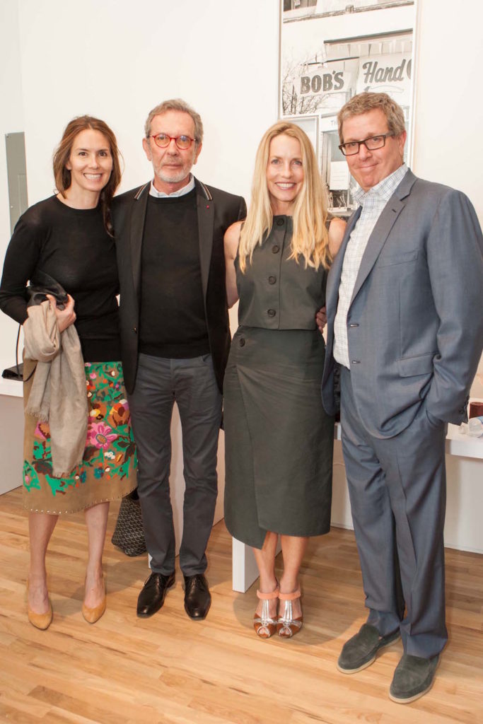 L to R: Fairfax Dorn, Arne Glimcher, Lauren Powell Jobs, and Marc Glimcher at the opening of Pace Palo Alto in 2016. <br /> Photo by Drew Altizer Photography.