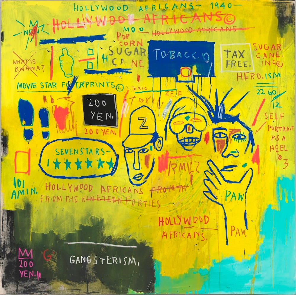 Jean-Michel Basquiat, Hollywood Africans (1983), courtesy Whitney Museum of American Art, New York. ©The Estate of Jean-Michel Basquiat/ Artists Rights Society (ARS), New York/ ADAGP, Paris. Licensed by Artestar, New York.