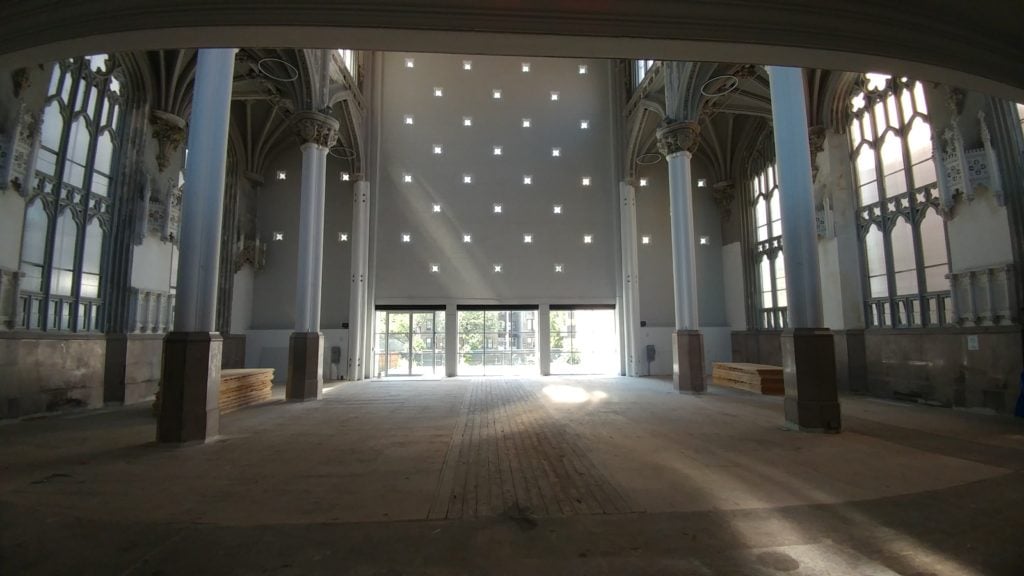 The interior of St. Thomas the Apostle Church in Harlem. Courtesy of Performa.