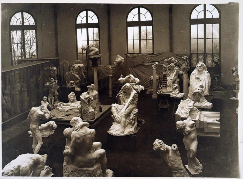 Jacques-Ernest Bulloz's General View of the Studio in Meudon (1904–1905). © Musée Rodin.