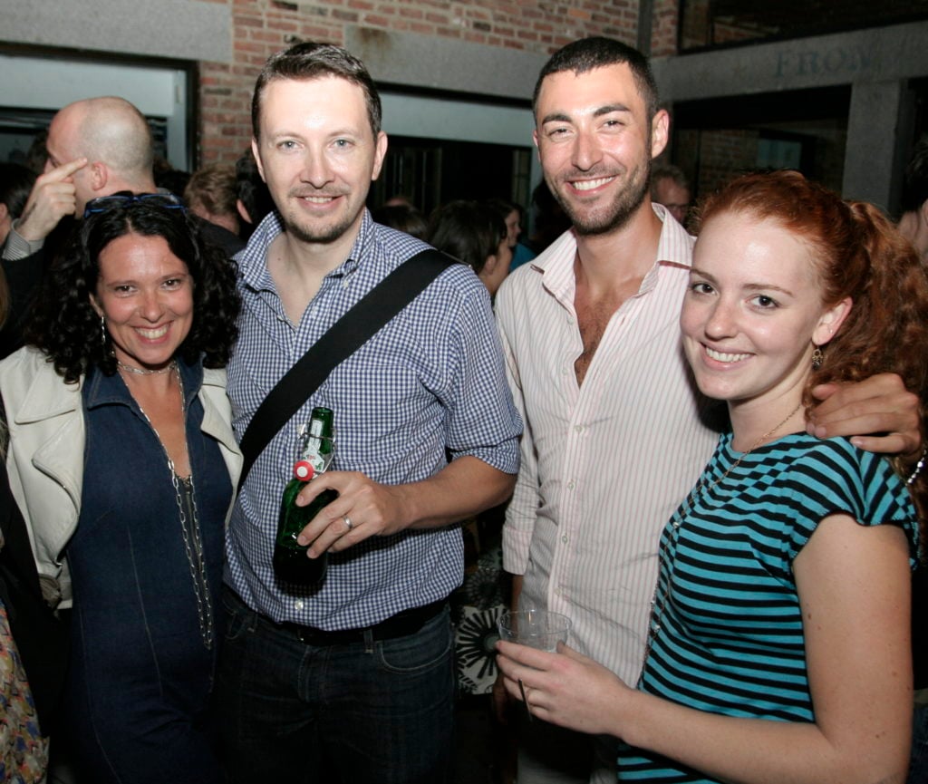 Nicholas Weist (second from right), with (from left to right) Mari Spirito, Randy Kennedy, and Katy Erdman, courtesy of Creative Time. 