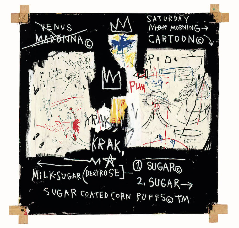 Rammellzee vs. K-Rob, produced and with cover artwork by Jean-Michel Basquiat ‘Beat Bop’ vinyl record, 1983. Courtesy Jennifer Von Holstein. ©The Estate of Jean-Michel Basquiat. Licensed by Artestar, New York. Photo: Justin Piperger.