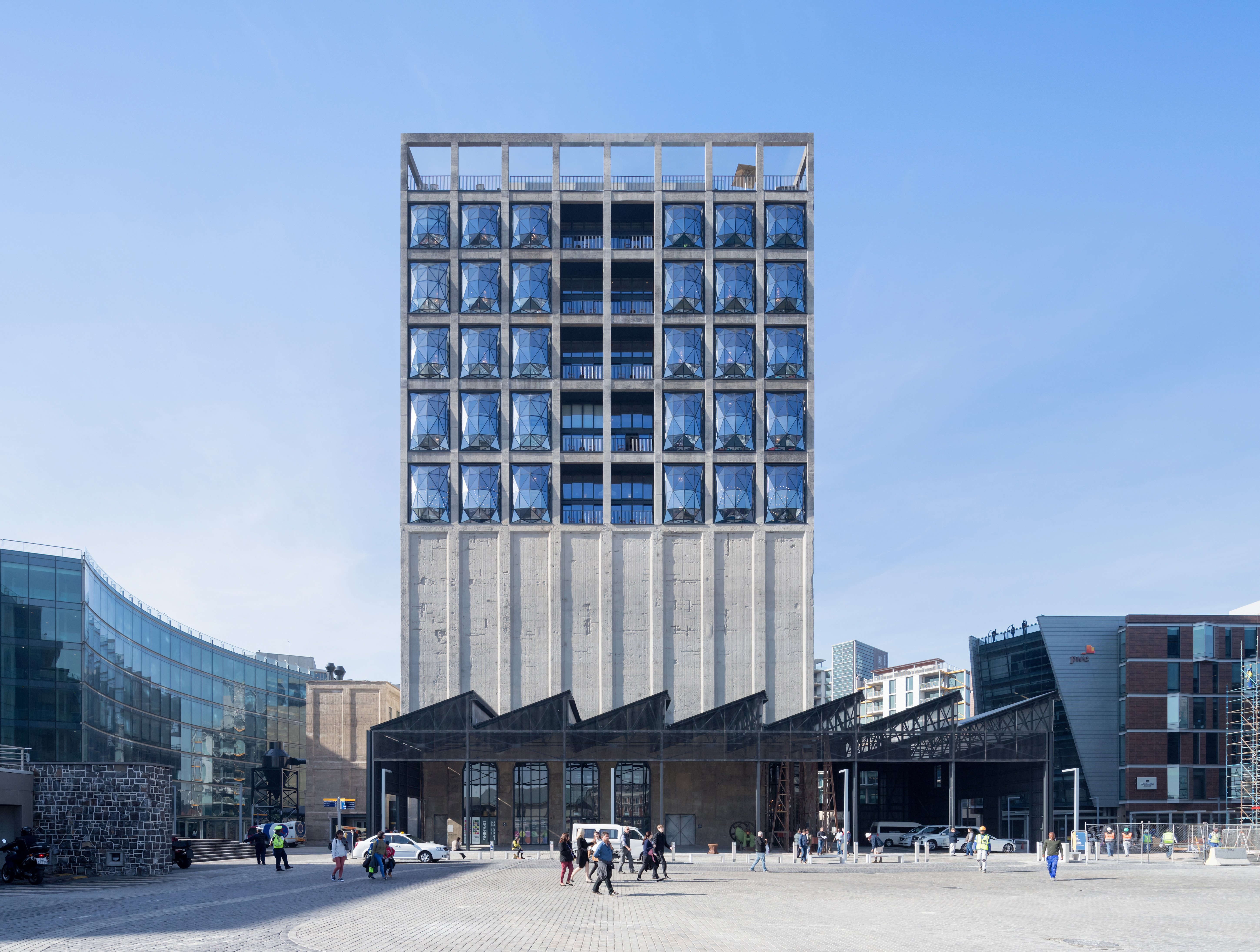 Zeitz MOCAA's Exterior at Dusk, courtesy of Heatherwick Studio. Photo: Iwan Baan.