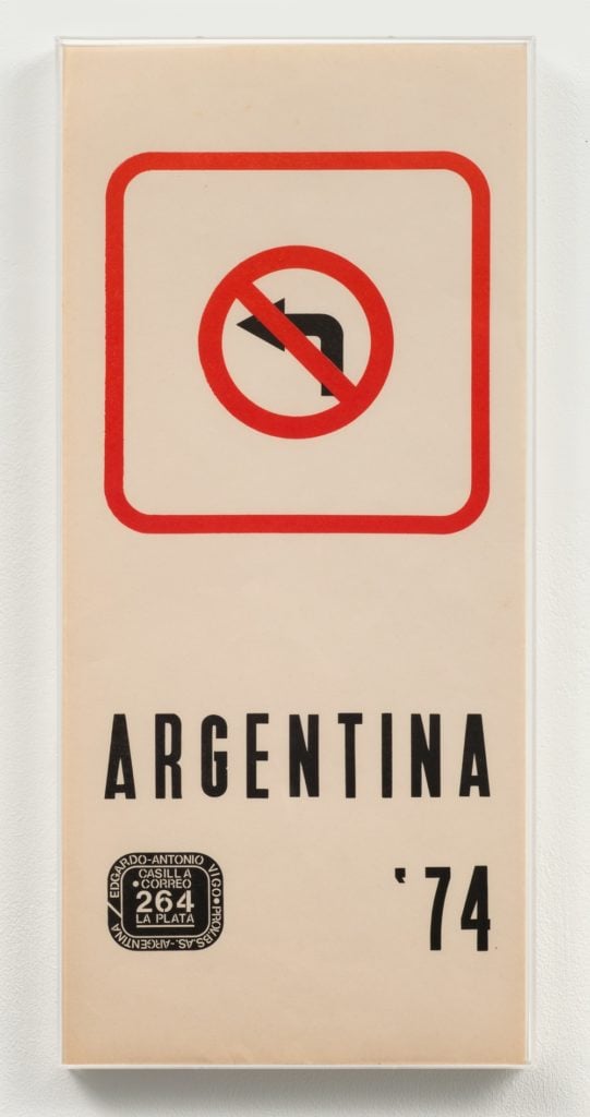 Edgardo Antonio Vigo, <i> Argentina 74</i> (1974) ©Estate of the Artist. Courtesy Richard Saltoun Gallery