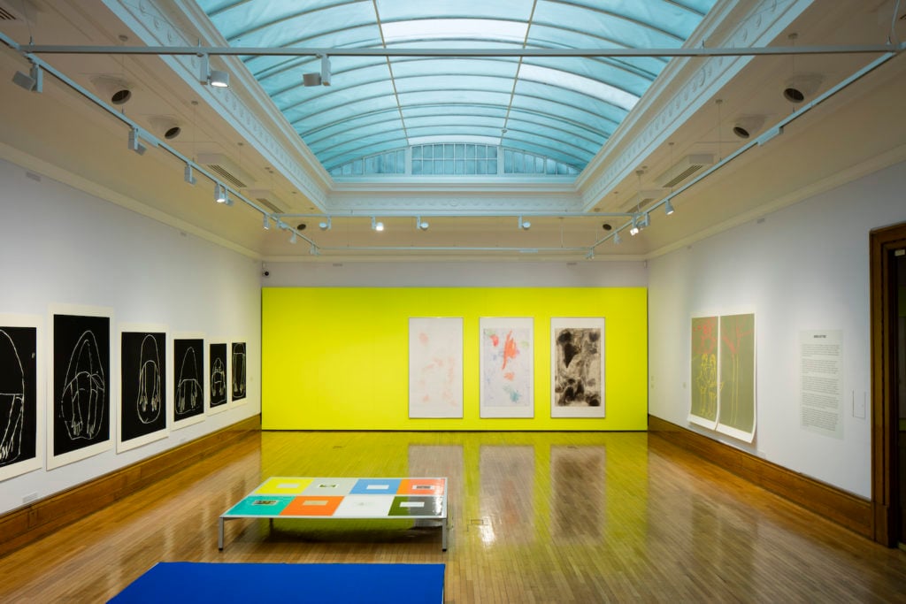 Installation view of Andrea Büttner's work at the Turner Prize 2017 exhibition, Ferens Art Gallery Hull. Photo David Levene.