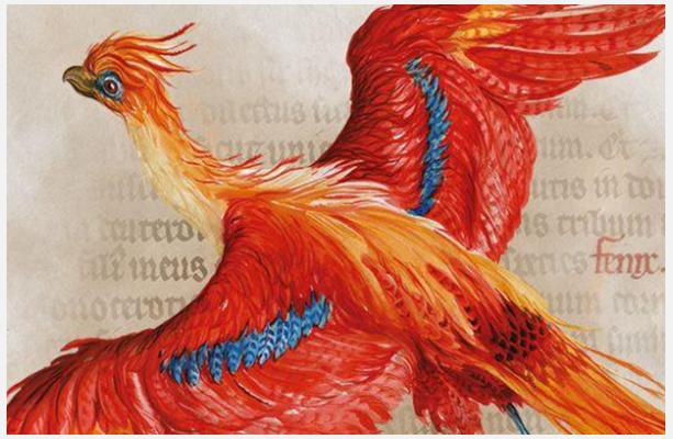 A phoenix, a magical creature featured in the Harry Potter series. Courtesy of the New-York Historical Society.