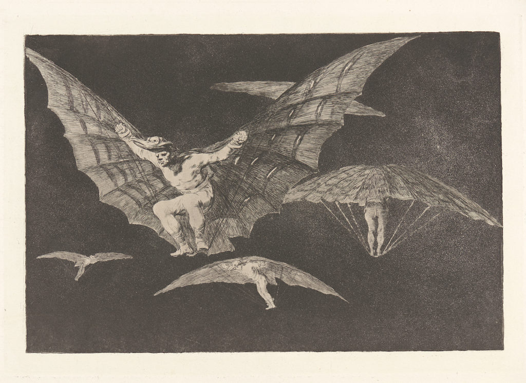 Francisco de Goya, Where There's a Will There's a Way [A Way of Flying] (Donde Hay Ganas Hay Maña [Modo de Volar]), (1813-1820). From "The Proverbs (Los Proverbios; Los Disparates)". Open Access Image from the Davison Art Center, Wesleyan University; Photo: R. Lee.