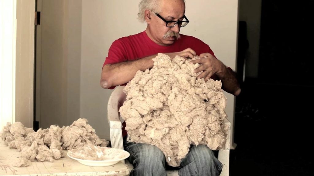 Hassan Sharif, Still from <i> Cotton</i> (2013). Courtesy Estate of Hassan Sharif and Gallery Isabelle van den Eynde, Dubai.