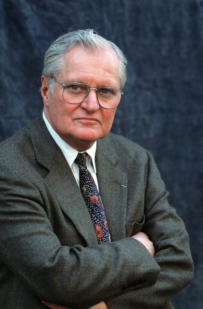John Ashbery posing during portrait session held on February 20, 1996, in Paris. (Photo by Ulf Andersen/Getty Images)