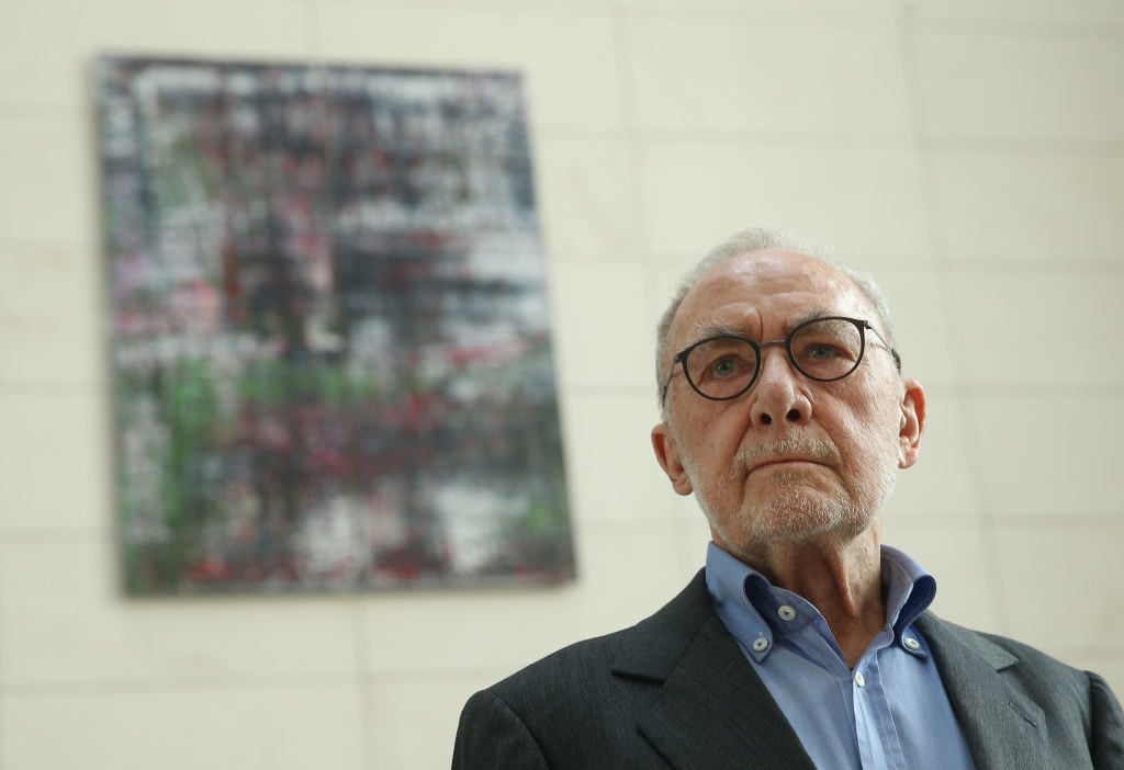 Gerhard Richter attends the inauguration of his series of four paintings called 