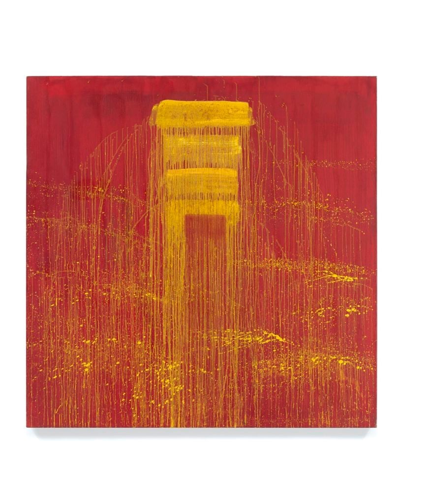Pat Steir, <i>Four Yellow Red Negative Waterfall</i> (1993). © Pat Steir, 2017