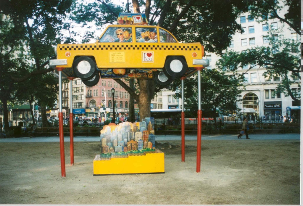 Navin Rawanchaikul's <em> I Taxi</em> in "Target Art in the Park. Image courtesy Madison Square Park Art.