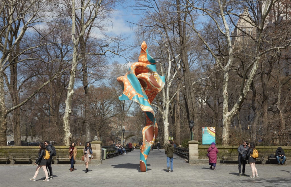 Yinka Shonibare, <Em>Wind Sculpture (SG) I</em> (2018). Photo by Jason Wyche, courtesy of collection of Davidson College/James Cohen Gallery, New York.