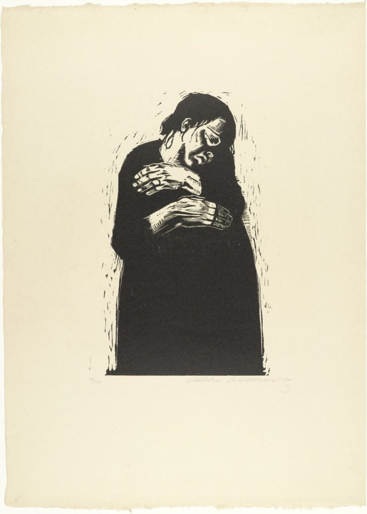 Käthe Kollwitz, <em>The Widow I</em> from "War"(1921–22). Courtesy of the Museum of Modern Art.