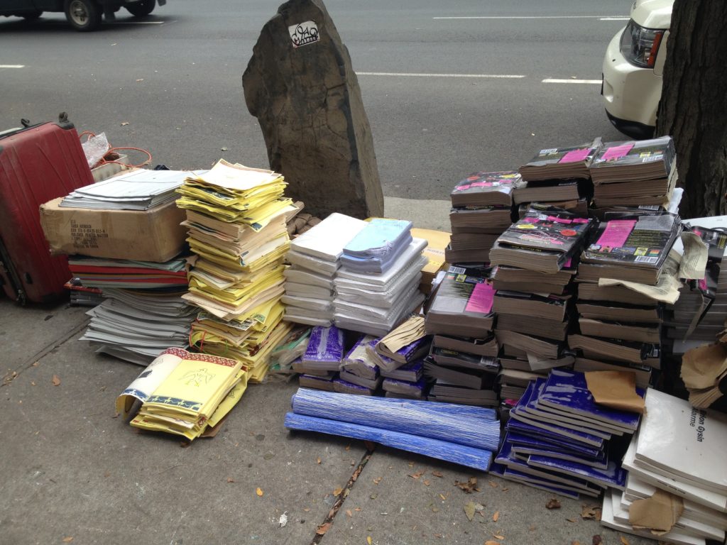 Water-damaged books outside Printed Matter after Superstorm Sandy. Photo Brian Boucher.