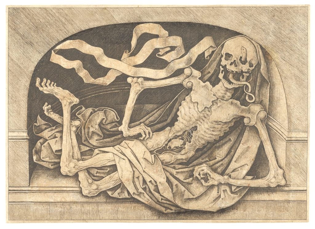 Master IAM of Zwolle, Memento Mori (late 15th century). Courtesy of the Metropolitan Museum of Art, New York.