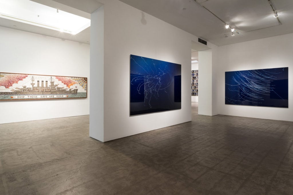 Duke Riley's "Now Those Days Are Gone," installation shot at Magnan Metz gallery. Courtesy of Magnan Metz.