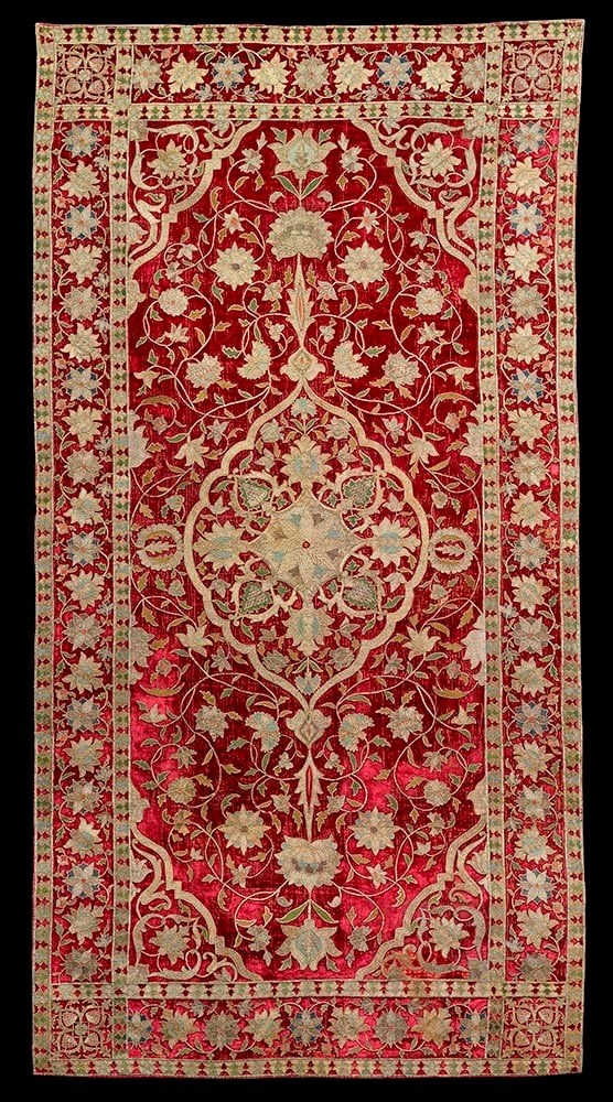 Embroidered Panel, Iran (late 16th–early 17th century). Courtesy of the Museum of Fine Arts, Houston/a private collection.