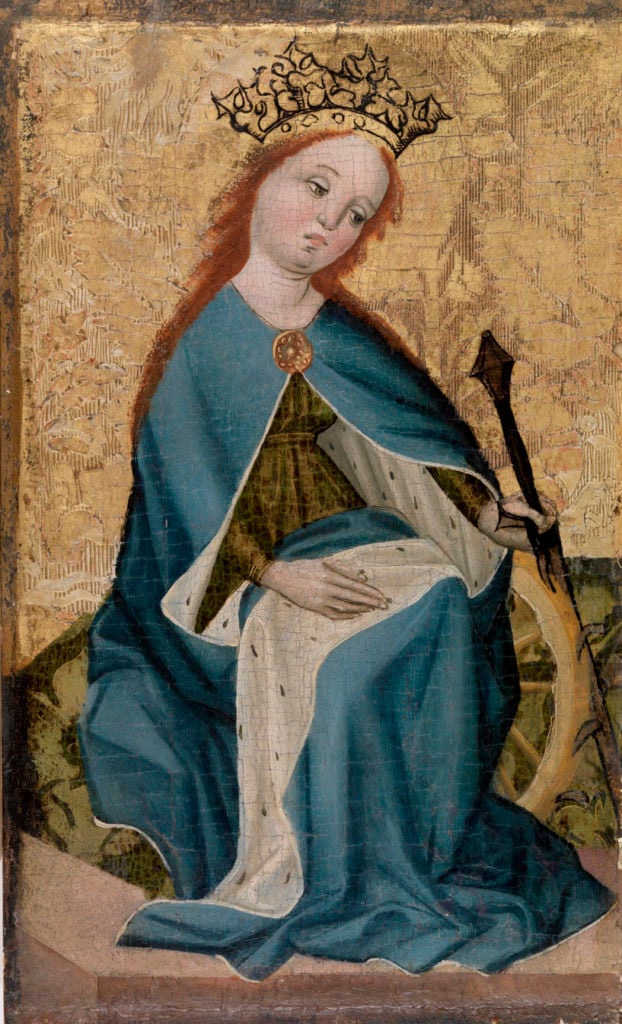 Unidentified artist, Saint Catherine of Alexandria (15th century). Courtesy of the Barnes Collection.