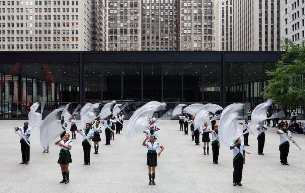 Bryony Roberts and the South Shore Drill Team, <i>We Know How To Order</i> (2015). Chicago Architecture Biennial. Photograph by Andrew Bruah. 