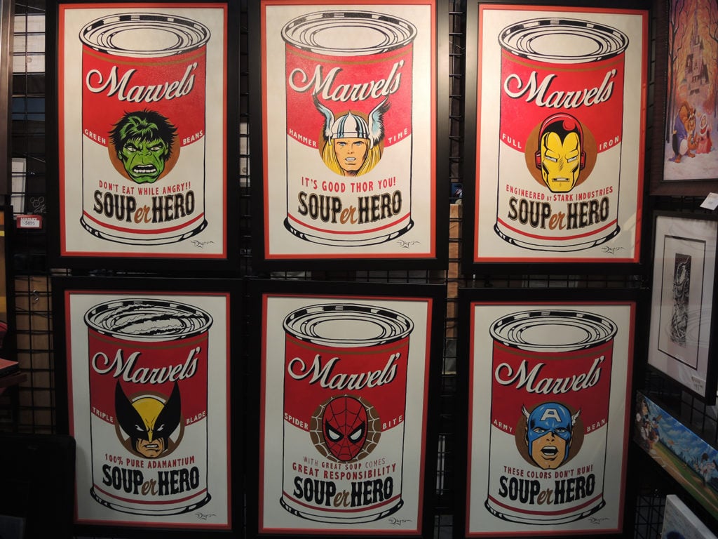 Tim Rogerson, <em>Marvel's Soup Cans</em>. Courtesy of Sarah Cascone. 