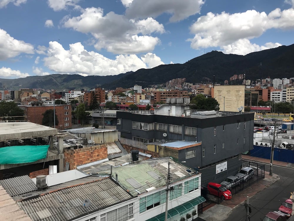 City view from the rooftop of the independent art space FLORA ars+natura in San Felipa, Bogotá’s art district. Photo Lorena Muñoz-Alonso.