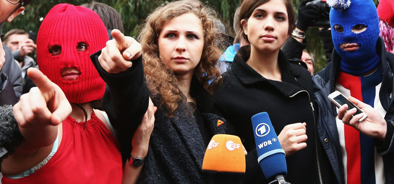 Members of Pussy Riot, seen here in Sochi, Russia. (Photo by Ryan Pierse/Getty Images)