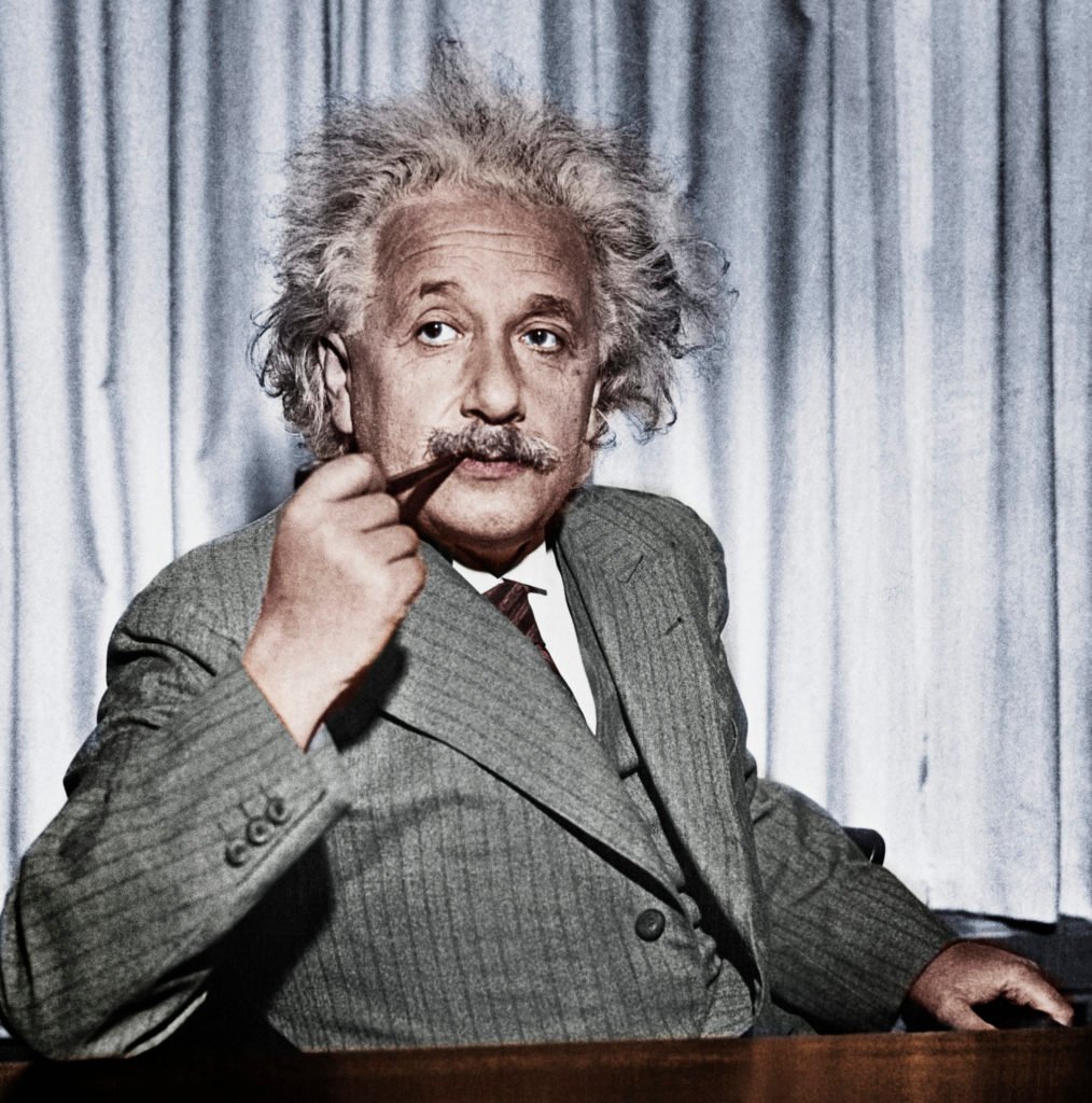 Albert Einstein, photographed while exiled from Germany and in the United States to give a series of lectures to advanced students at Princeton University. Image courtesy Getty Images.