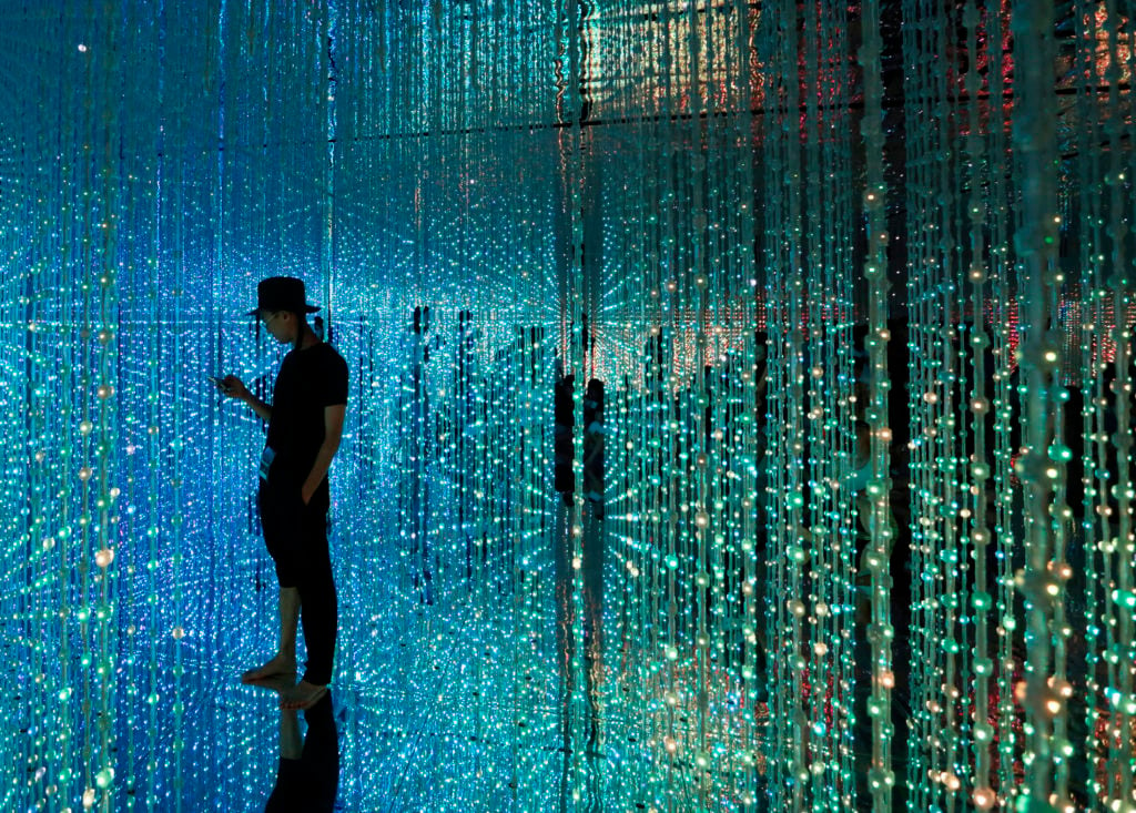 Maybe someday you'll be able to look at your smartphone at home and be transported to an immersive museum installation like this one. (Photo by Tomohiro Ohsumi/Getty Images)