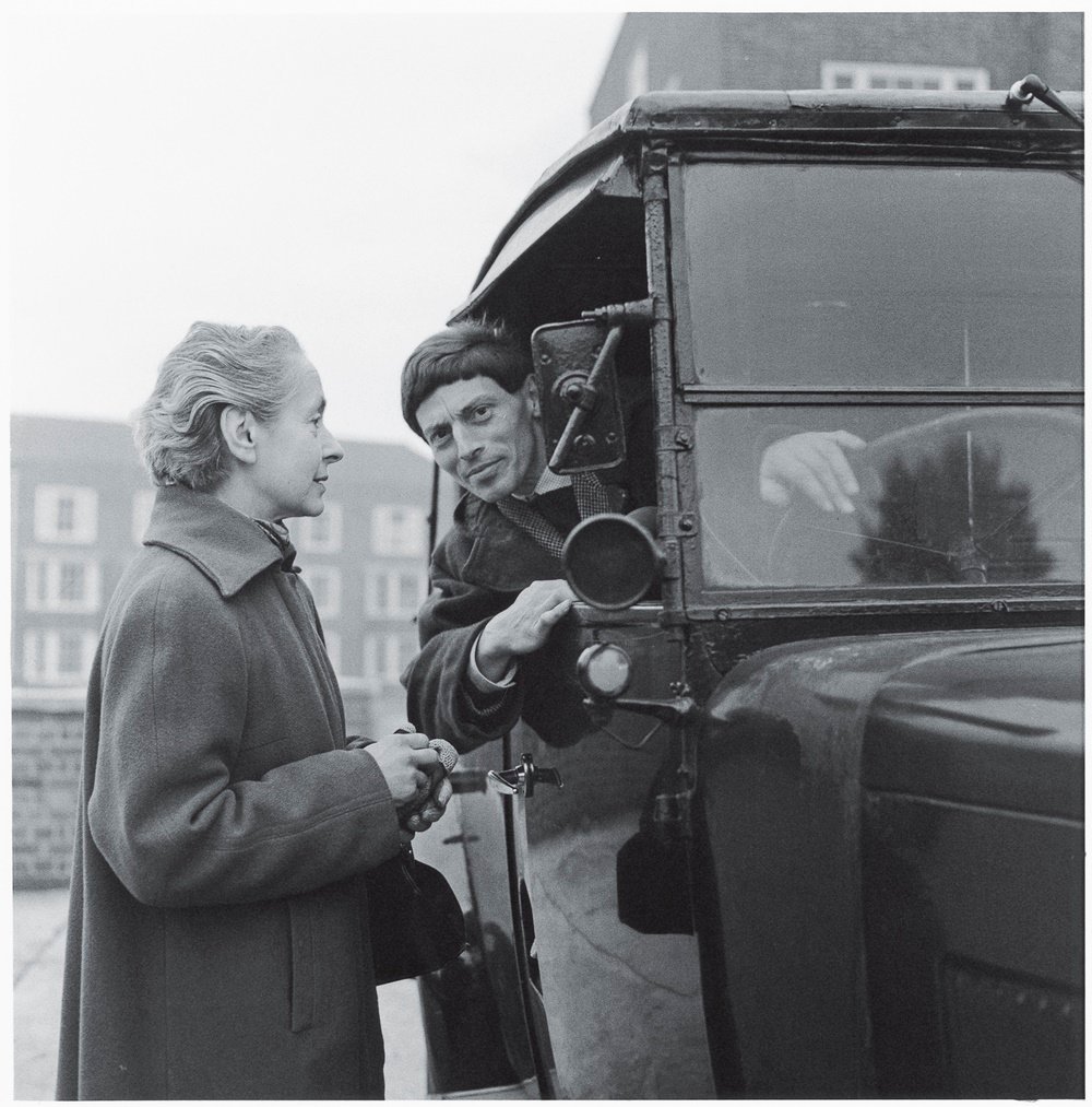 Lucie and Hans in a taxi; circa 1960 Photograph by Jane Coper