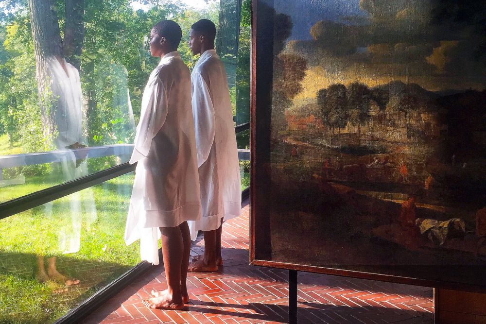 Jimmy Robert, <i>Imitation of Lives </i>(2017). Rehearsal view, pictured: NIC Kay and Quenton Stuckey. Courtesy of the artist, Performa, and The Glass House.