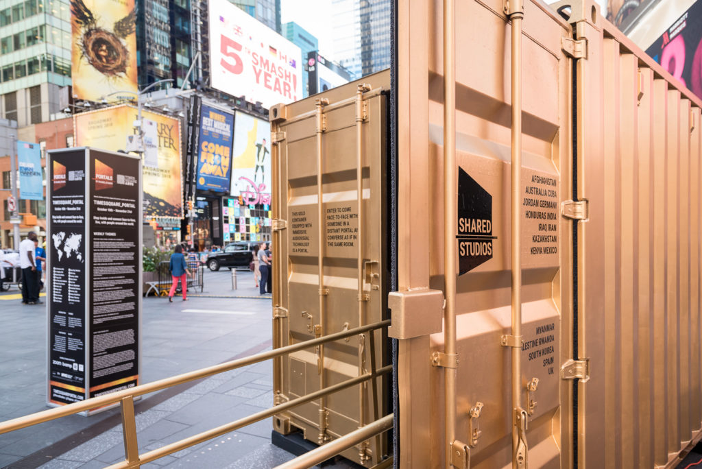 The "Times Square Portal" courtesy of Ian Douglas for Times Square Arts.